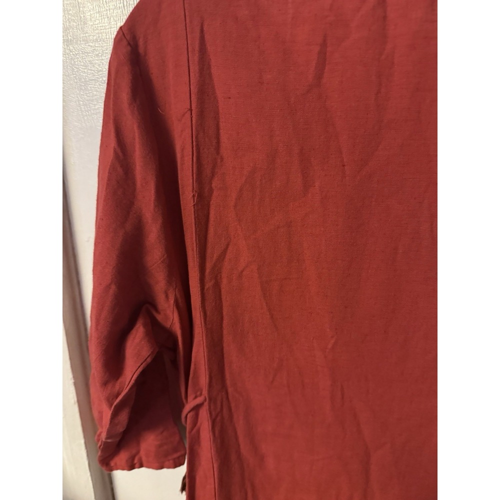 Zudio Women's Burnt Red/orange Embroidered Folk Style Dress - Picture 9 of 12